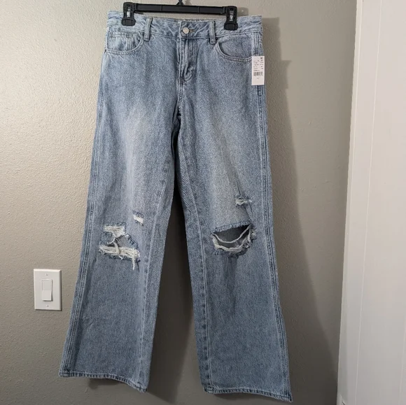PacSun Low Rise Wide Leg Jeans Baggy Ligh Blue - Picture 1 of 3